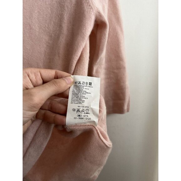 Weekend MaxMara 100 % Cashmere Pink Scoopneck Polar Bear Top Medium - Picture 9 of 12
